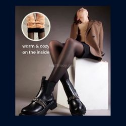 Fake Skin Translucent Fleece lined Tights