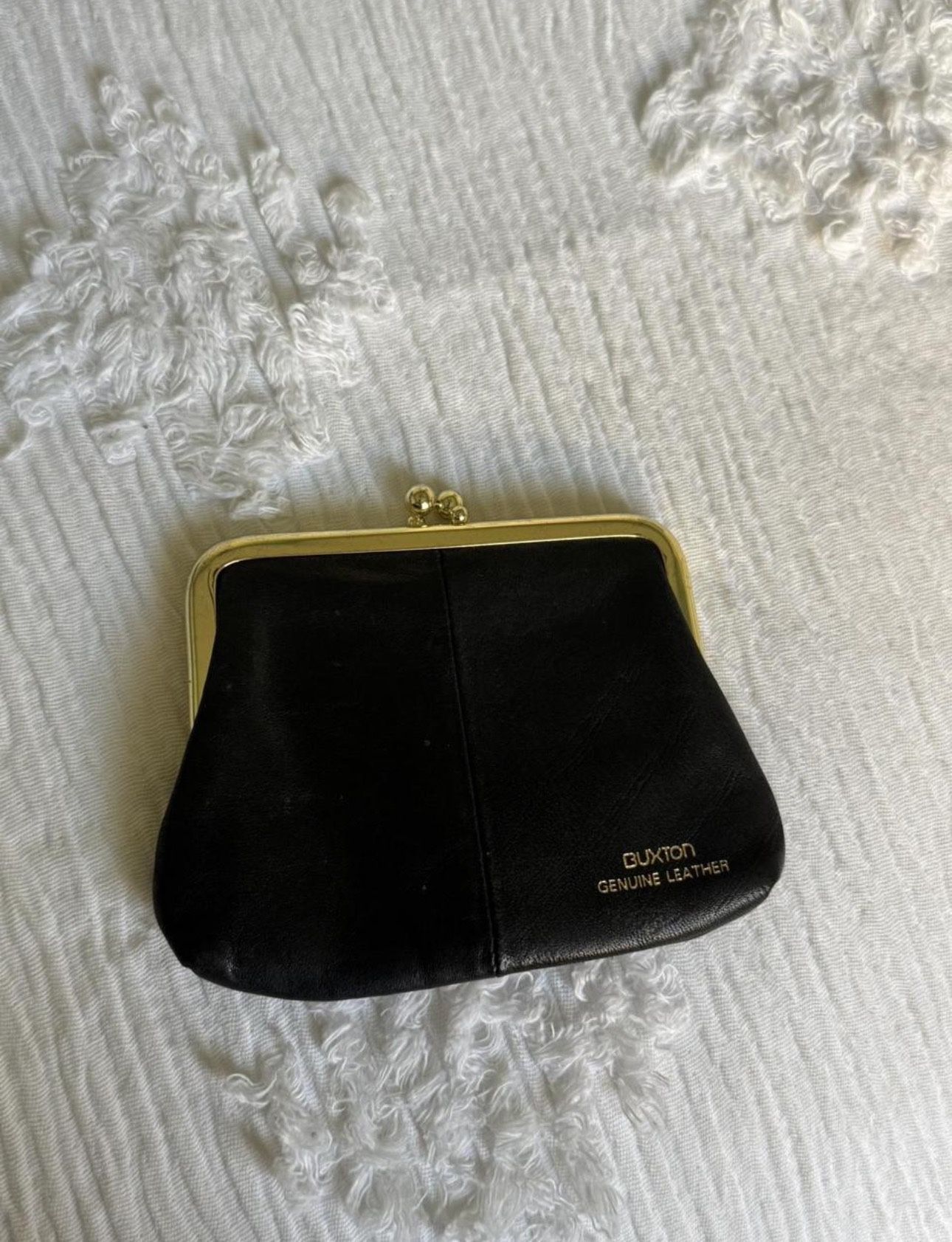 Black Leather Wallet With Gold Detailing 