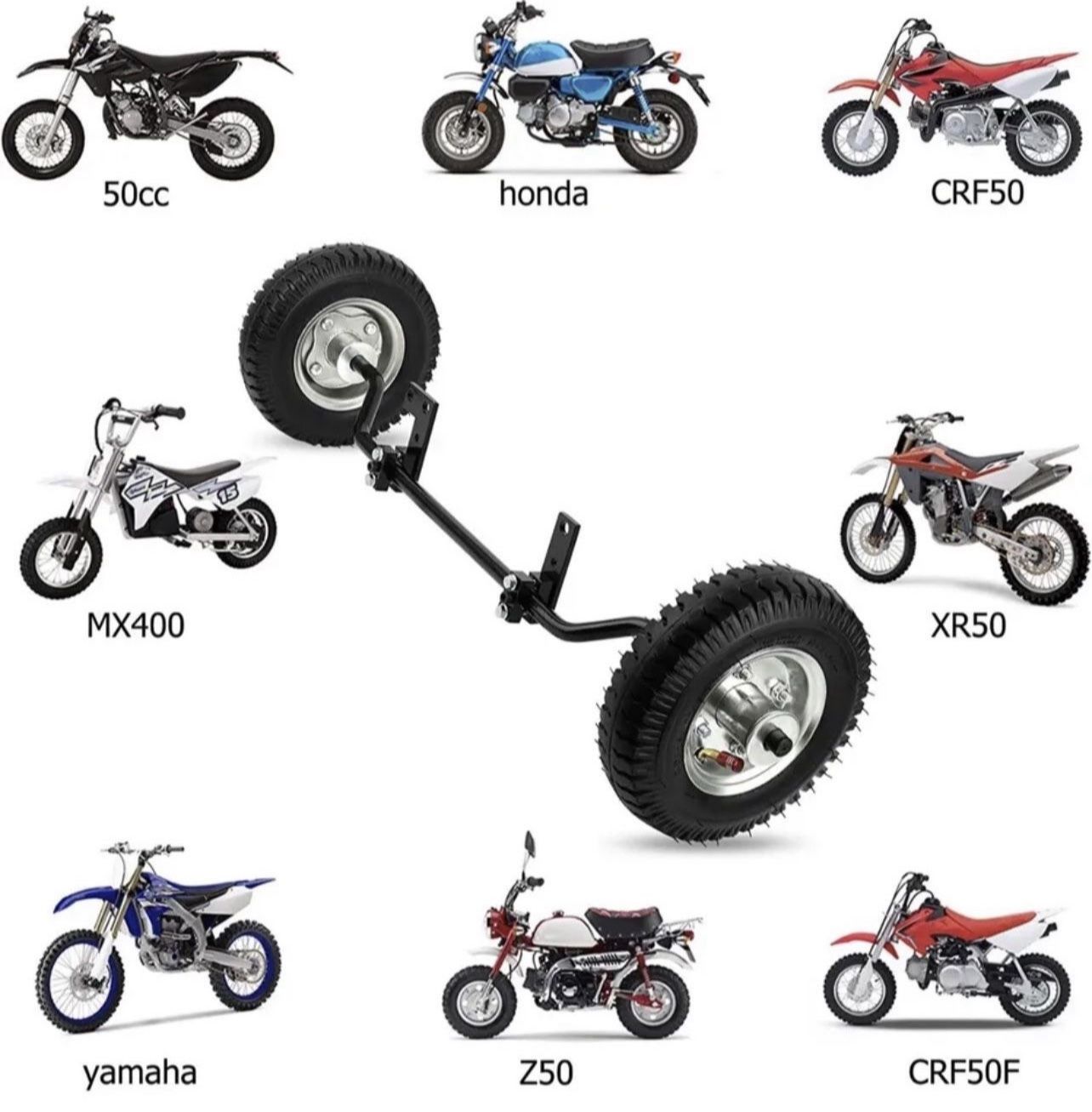 Universal Adjustable Training Wheels Compatible with 50cc razor MX500 MX125 MX400 MX500 yamaha PW50 TTR50 PW80 honda CRF50 XR50 CRF50F Z50 Z50R suzuki