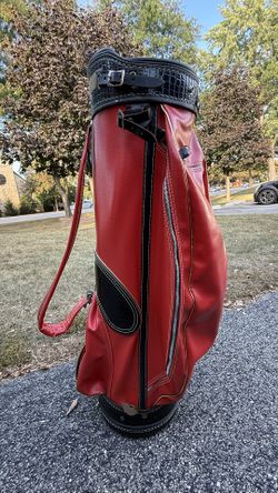 Authentic Vintage Northwestern Red & Black Golf Bag - A True Classic!