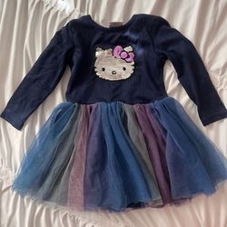 Hello Kitty Sanrio Navy Blue Dress, Size 2T