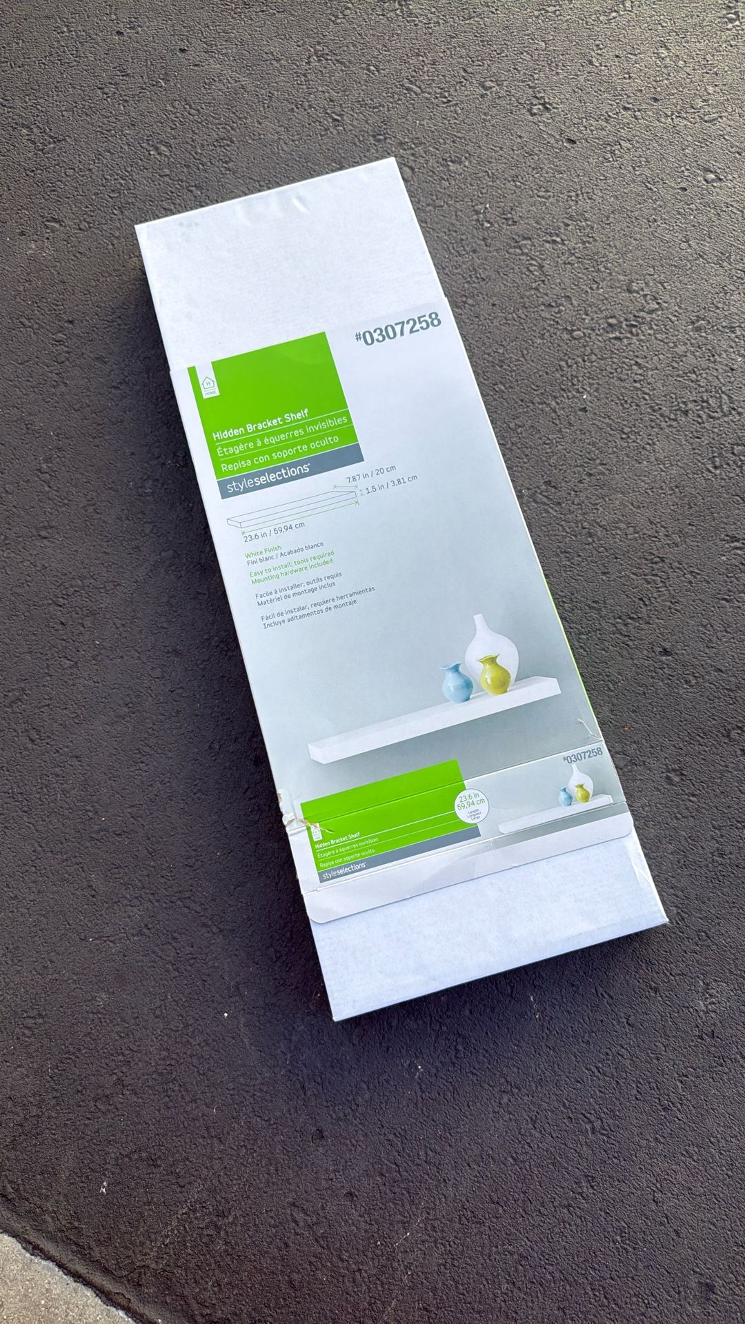 Brand New White Hidden Bracket Shelf