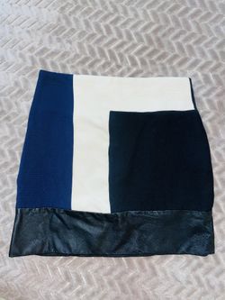 Zara Color Block Leather Mini Skirt Size XS
