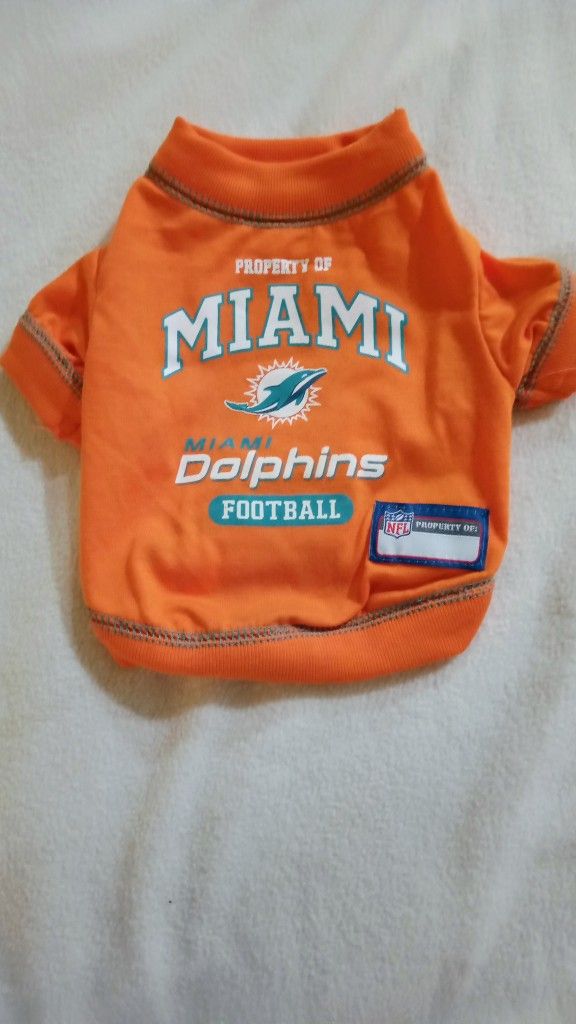 Pets First Miami Dolphins Football Puppy Shirt