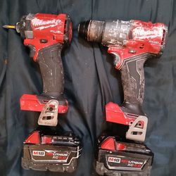 Milwaukee Brushless Power Tools With M18 RED LITHIUM XC 5.0 Battery's 