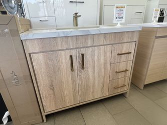 Glam 42” Bathroom Vanity - Calacatta Gold Top