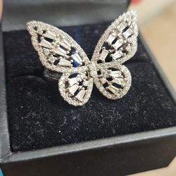 Sparkly Butterfly Ring Sz 7