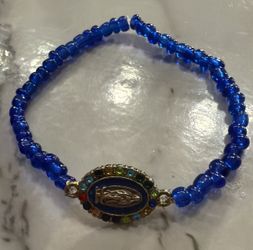 Virgin Mary Blue Bracelet 