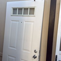 Wood front door and screen