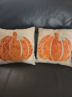Fall Pumpkin Throw Pillows Set of 2