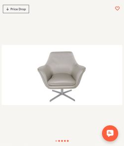 Modani Gray Leather Swivel Chair