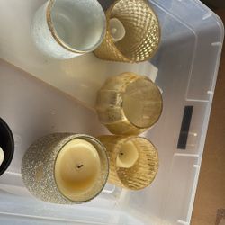 Gold Candle Holders - 5 Pieces