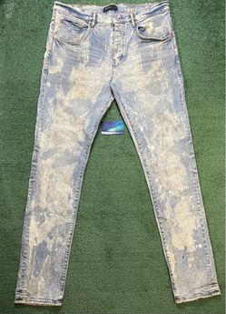 Purple Brand P005 Light Indigo Acid Bleach jeans