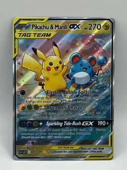 Non TCG Pokemon Pikachu & Marill Gx Tag Team Fan Art Card