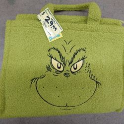 The Grinch Faux Fur Travel Tote Bag w/ Adjustable Shoulder Strap