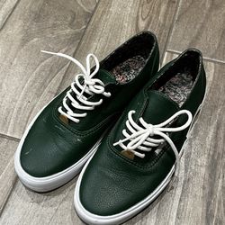 Green Leather Vans Size 9