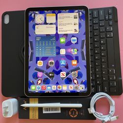 256gb Apple IPad 10th Generation (10.9” Liquid / 2022 model) with pen, keyboard, case & Accessories (warranty 2026) 