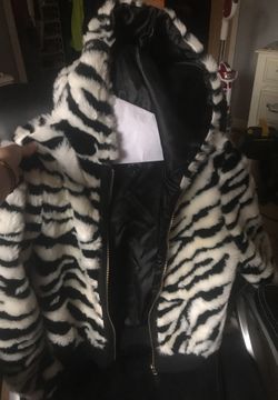 Small zebra fur jacket
