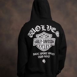 DARC SPORT X HARLEY DAVIDSON PULLOVER HOODIE SIZE LARGE 
