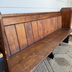 Curved Vintage Church Pew Bench Seating