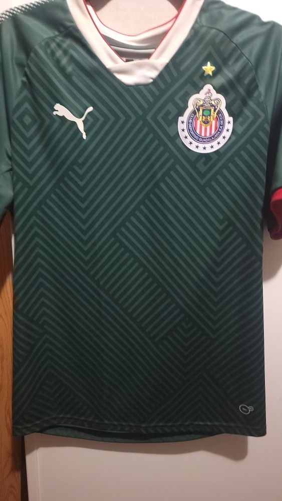 Chivas Guadalajara Puma Soccer Jersey Green Football Tecate SZ M