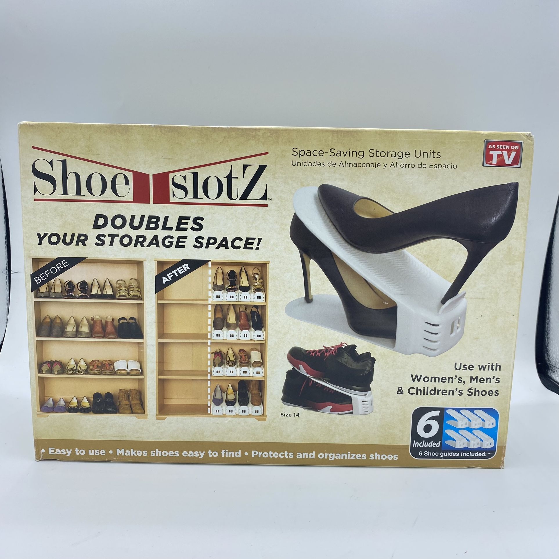 Shoe Slotz Storage Units in Ivory (Set of 6) SS1000 Shoe Organizer