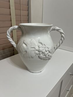 Italian Hand Made Vase With Handles