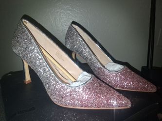 BRAND NEW Marc Fisher Silver & Pink Glitter Pumps - Size 7