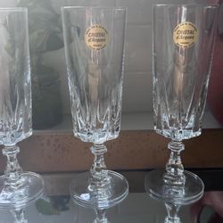 Cristal d'Arques Etched Clear Glass Champagne Flute Set, 12 Pieces