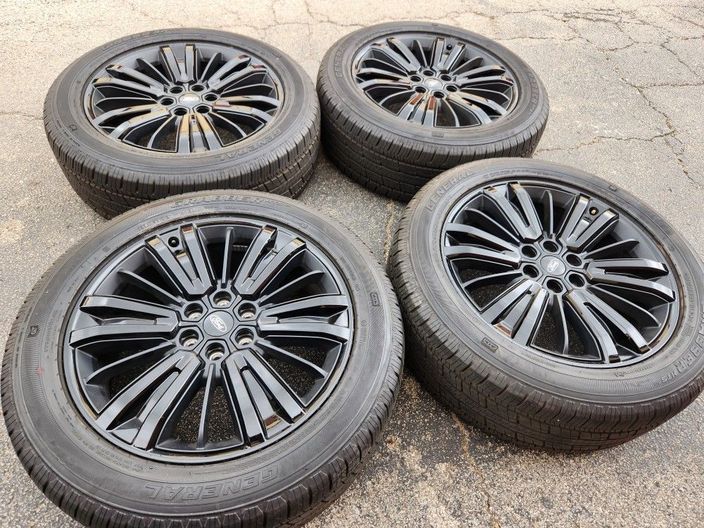 22" Ford Expedition F150 Oem Black Wheels And Tires New