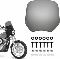 13" Light Smoke Motorcycle Windshield Replacement for BOSYCY Fairing Kit Motorbike Windscreen w/ Screws, 13 Inch Hard PC Wind Deflector, Custom Fits B