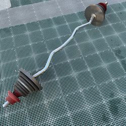 Curl Bar with Weights & Collars