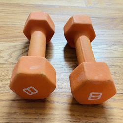 CAP Orange Neoprene Hex 8lb Dumbbell Set