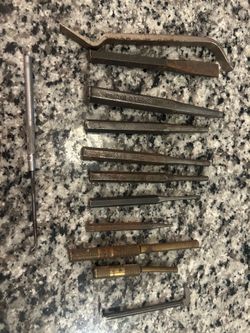12 pieces - Mac Tools & Blue Point Punch Chisel Set - plus solid brass drift punch