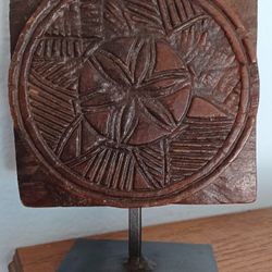 Antique Wooden Carving Panel Plaque 