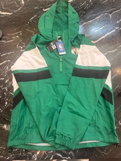 Boston Celtics New Era Windbreaker Jacket Green White Black Size L NWT NBA