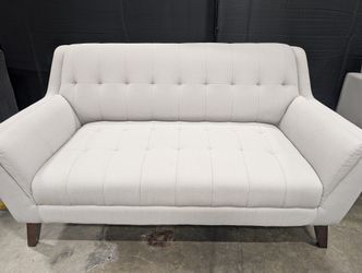 Modern Tufted Fabric Sofa with Tapered Legs
