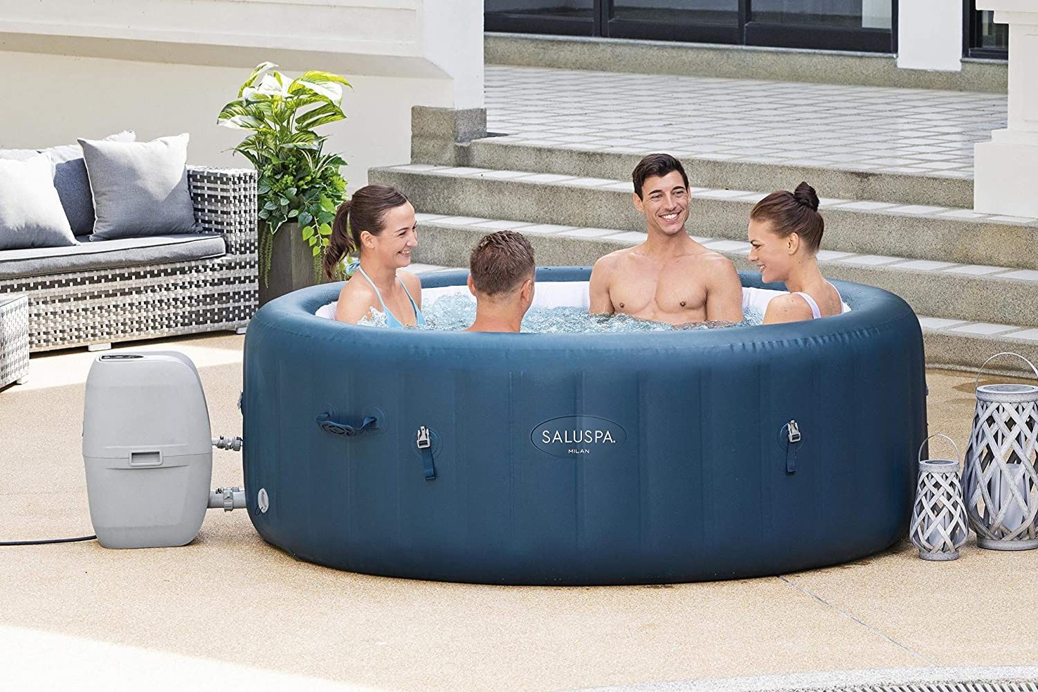 Saluspa Milan 4-6 Person Hot Tub Spa Inflatable With Wifi 