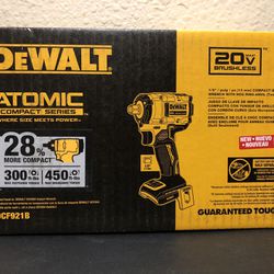 DEWALT ATOMIC 20V MAX Cordless Brushless 1/2 in. Variable Speed Impact Wrench (Tool Only)