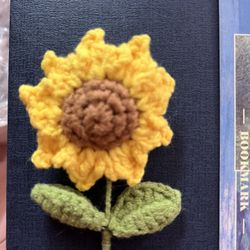 crochet sunflower clip- Decoration