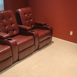 Leather Red Reclining Chairs