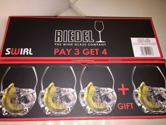Brand new riedel set of 4 crystal wine glasses