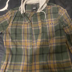 Vans Lopes Hooded Flannel Shirt Men’s Large