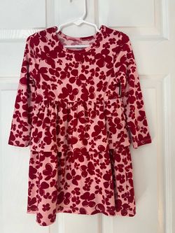 Girls Long Sleeve Tiered Floral Dress