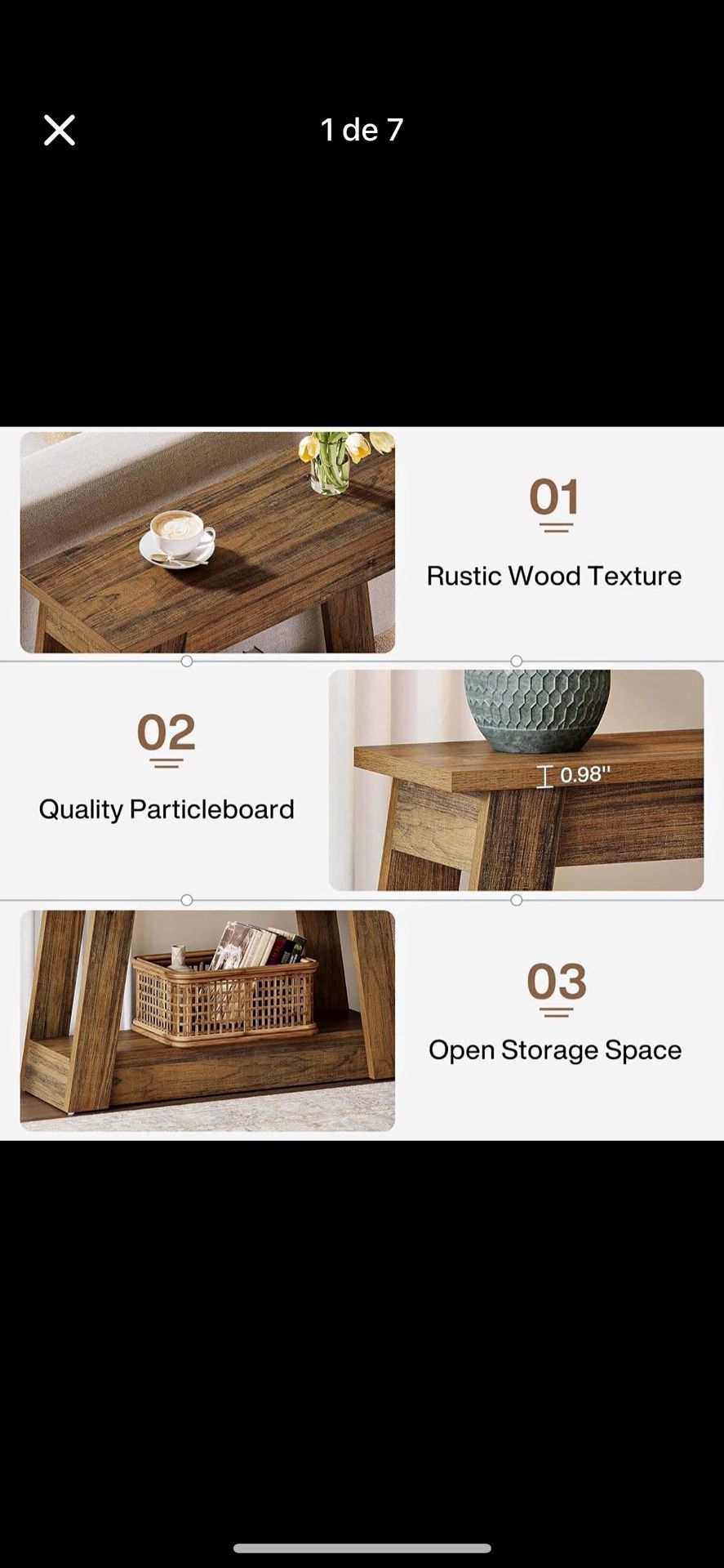 Wood end table , small side table with 2 storage shelves