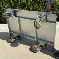 New In Box 1600 Lbs Capacity Commercial Grade 3x2 Feet Platform Foldable Flatbed Push Cart Dolly Heavy Duty Wheels 