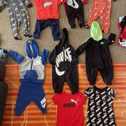 Nike ,Puma Outfits, 6 Month And 6/9 Months Lot