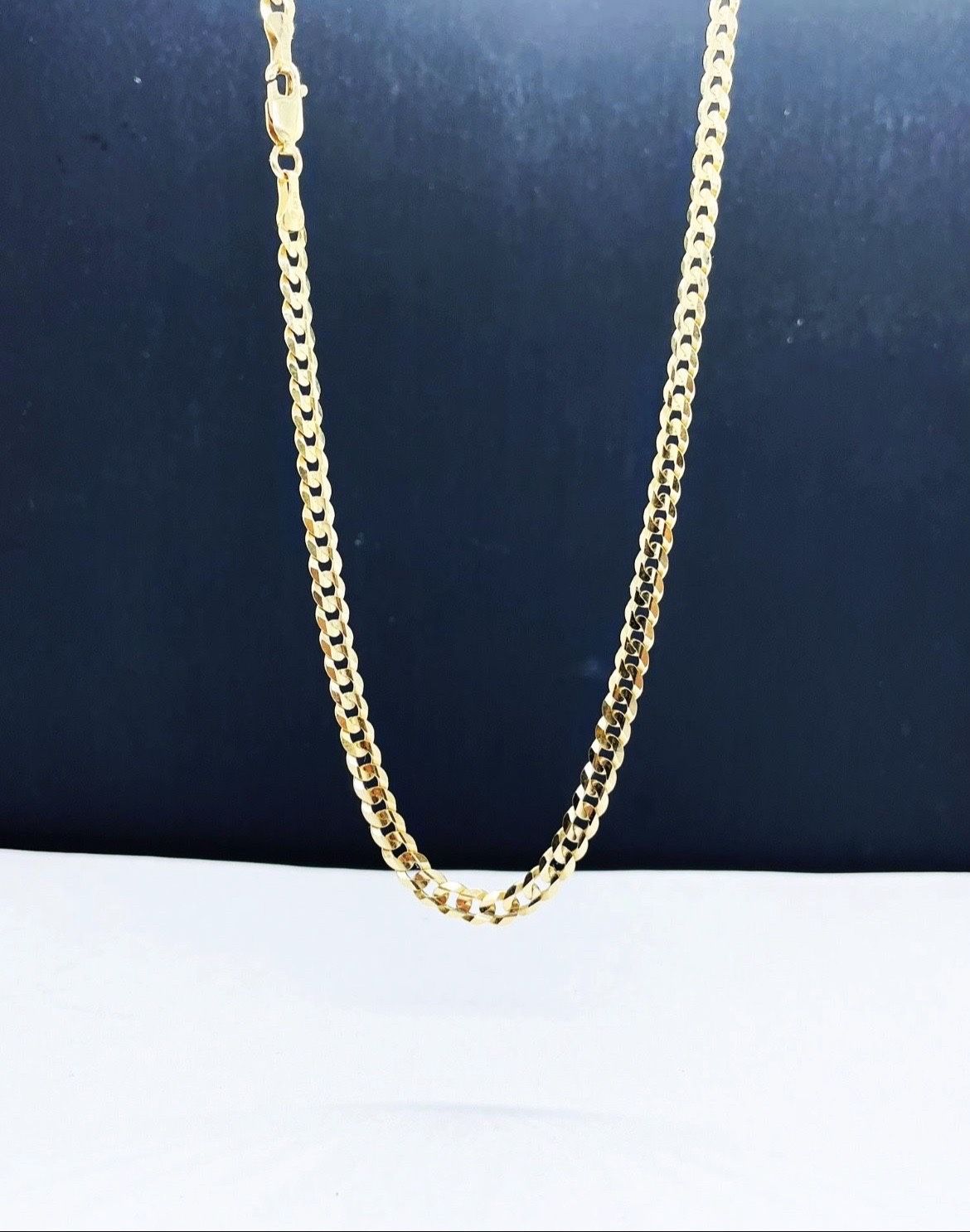 14k Solid Gold Cubana Chain 22” 4mm