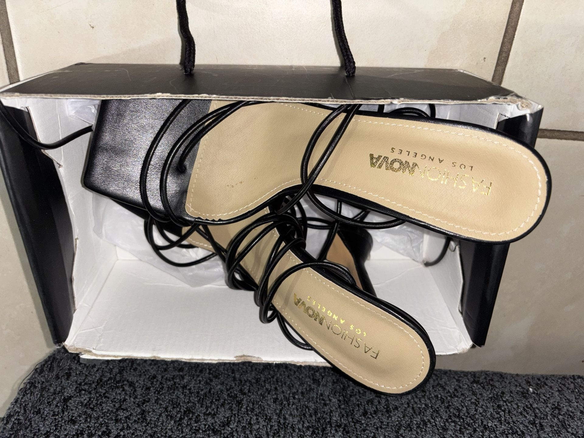 Fashion Nova/ Lace Up Strap Heels