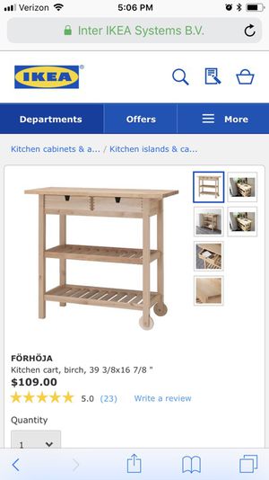 Ikea Forhoja Kitchen Cart Birch 39 3 8x16 7 8 For Sale In
